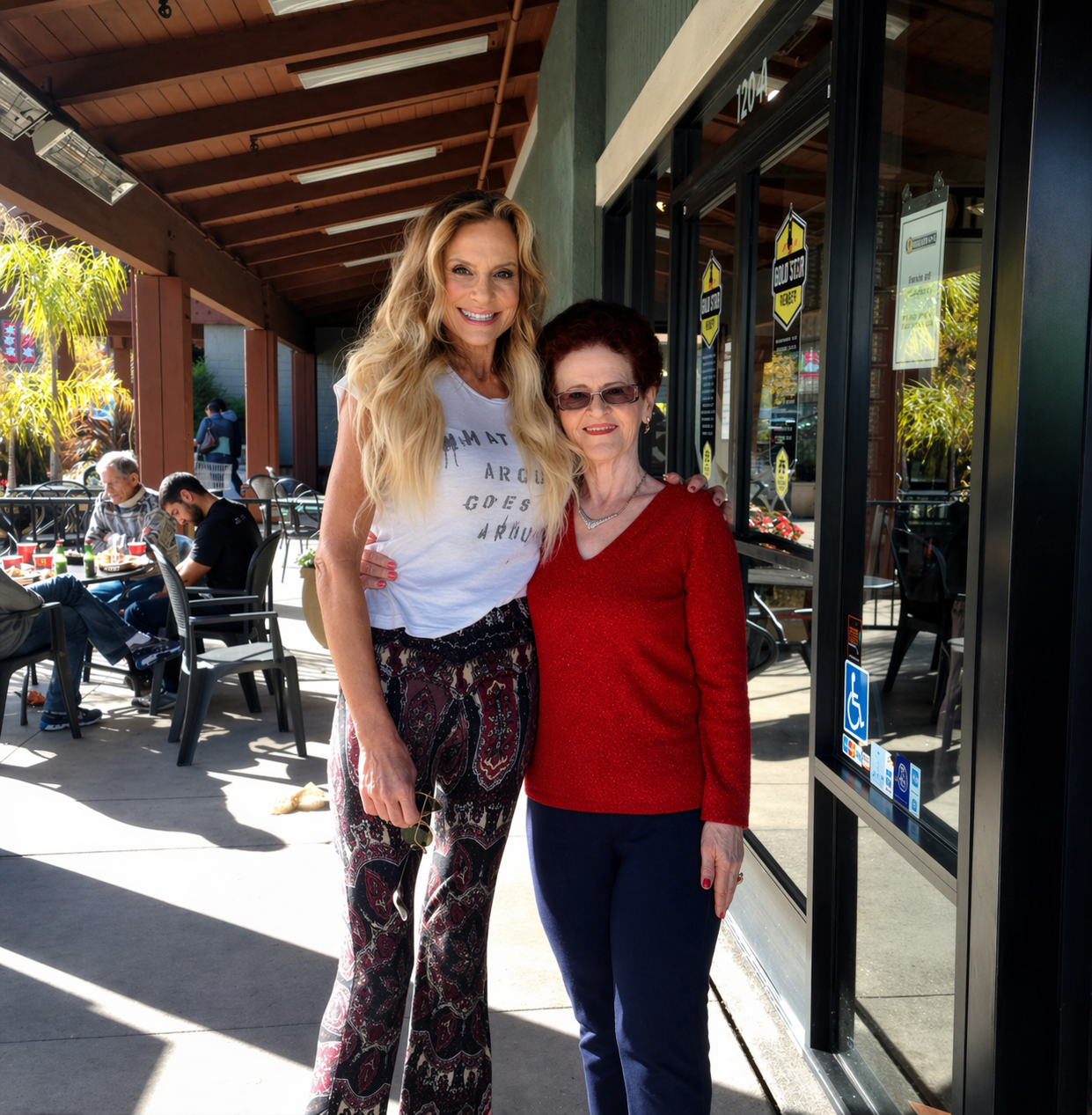 Robin LeGrand with a nanny
